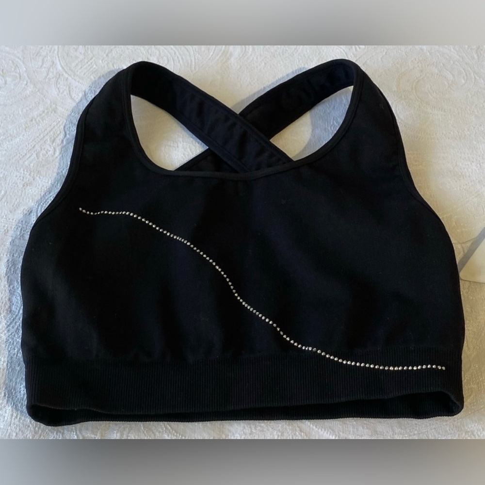 Phat Buddha Black and Silver Sports Bra - New! Never Been Worn Athleisure
